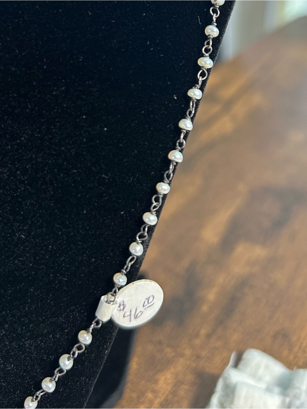 Delicate Freshwater pearl and Silver Beaded Necklace - Classic Women's Jewelry - Picture 3 of 3